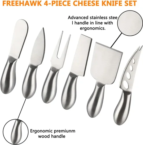 Miniatura 2 de Juego de cuchillos esparcidores de mantequilla de queso, juego de cuchillos esparcidores de mantequilla de queso de acero inoxidable, cuchillos