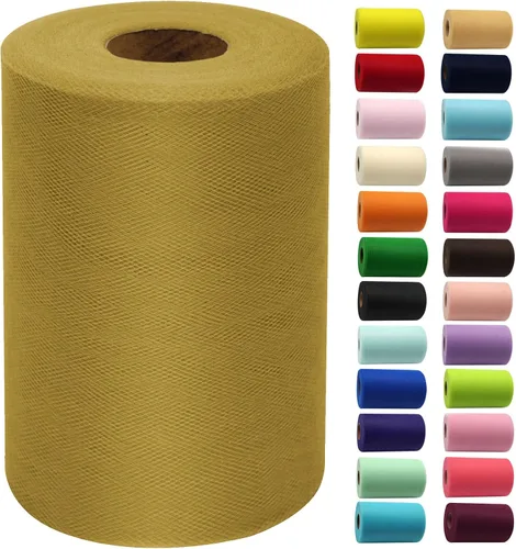 Miniatura 7 de Rollos de tela de tul de 6 pulgadas por 100 yardas (300 pies) Carrete de cinta de tul para manualidades, tutú, arco para la cabeza, decoración