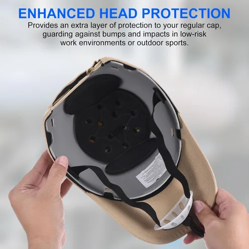Miniatura 5 de uxcell 2 piezas de inserción de gorra de béisbol, de ABS, gorra de seguridad ligera con correa ajustable para protección de la cabeza