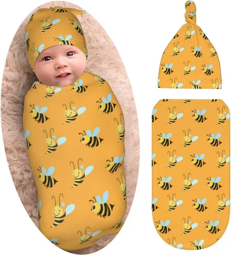 Miniatura 13 de Burrito Taco Tortilla Manta para recién nacido con juego de gorro, suave y elástica, manta de bebé, regalo divertido para baby shower de niños