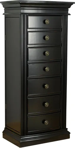 Miniatura 2 de Hives and Honey Landry Jewelry Armoire, 40 x 17.75 x 13 pulgadas, negro antiguo y bandejas para aretes (paquete de 4) para almacenamiento de joyas