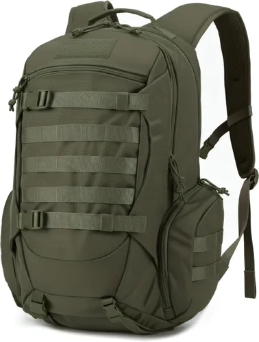 Mochila Táctica de 35L para Hombres, Bolsa Militar Bug Out MOLLE, Mochila Impermeable para Senderismo con Puerto de Hidratación Verde Militar