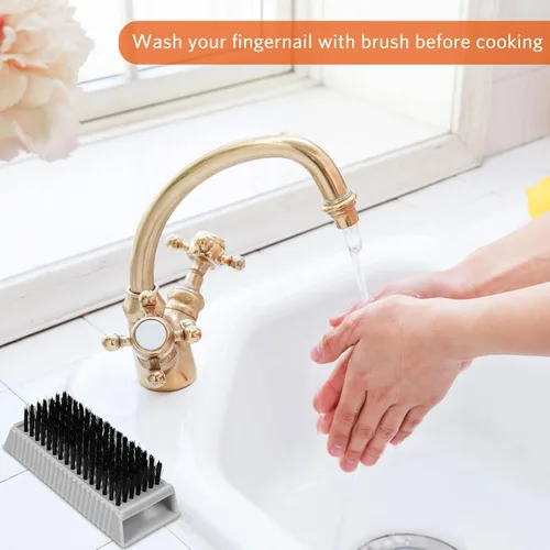 Miniatura 2 de 5 cepillos de uñas para limpiar las uñas, cepillos de mano para limpiar las uñas para hombres, cepillo no desechable, plástico resistente para manos