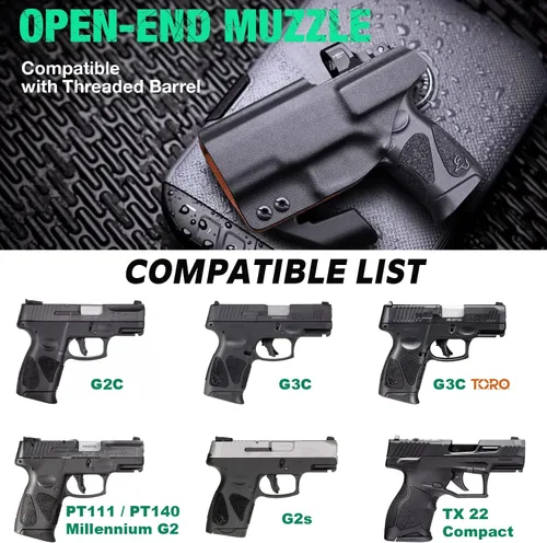 Miniatura 3 de WARRIORLAND IWB Funda Kydex con interior de cuero de gamuza, compatible con Glock 43X/43X mos/ G17/19 Gen3-5, Sig P365/P365X y P320 M18/M17, Taurus