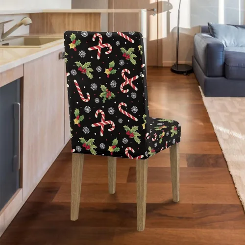 Miniatura 6 de HUGS IDEA Juego de 4 fundas para sillas de comedor de Navidad, fundas elásticas para sillas de cocina, fundas elásticas para sillas de comedor