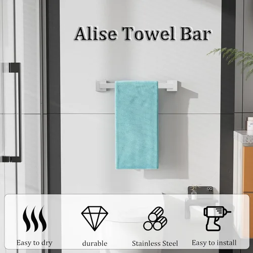 Miniatura 2 de Alise Toallero de níquel cepillado, toalleros de 16 pulgadas para baño, toallero de acero inoxidable SUS304 montado en la pared, colgador de toallas