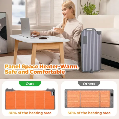 Miniatura 3 de Calentador de espacio de panel para oficina/hogar silencioso, calentador eléctrico portátil, calentador debajo del escritorio para piernas, pies