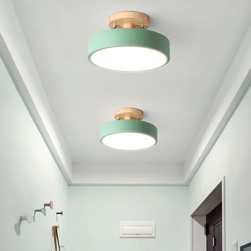 Miniatura 25 de Lámpara de techo LED regulable, lámpara de techo moderna de 9 pulgadas, montaje empotrado, de madera, de 12 W, lámpara blanca para sala de estar