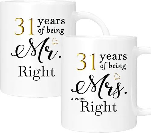 Miniatura 16 de Juego de 2 Tazas de Café del 11º Aniversario, Regalos de Boda del 11º Año Decoraciones de Aniversario para Parejas Padres Hombres Mujeres Marido