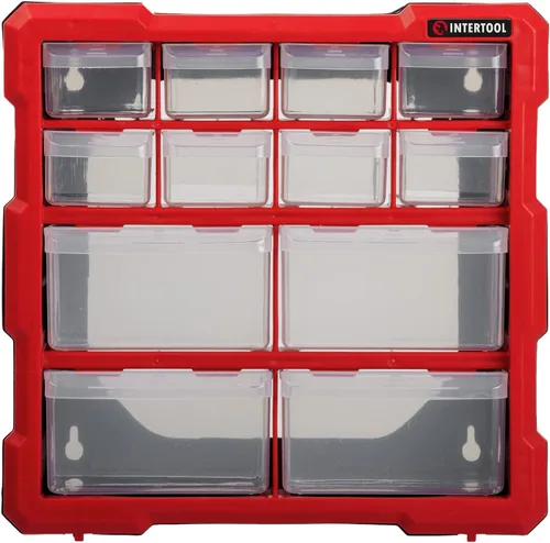 Miniatura 4 de INTERTOOL Organizador de piezas pequeñas – 12 cajones de contenedores extraíbles – Caja de herramientas para almacenar hardware y organización