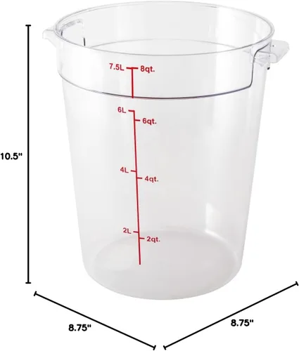 Miniatura 8 de Restaurantware Met Lux - Contenedor de almacenamiento de alimentos de 8 cuartos de galón, 1 recipiente redondo de almacenamiento comercial, tapa se