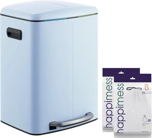 Miniatura 10 de happimess HPM1005A Marco Rectangular Basurero de 10.5 galones con Doble Cubo y Tapa de Cierre Suave, Moderno, Minimalista, Resistente a Huellas