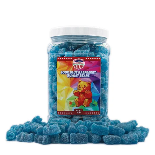 Miniatura 15 de Oso de goma de 3 libras en recipiente de plástico transparente (6 sabores)