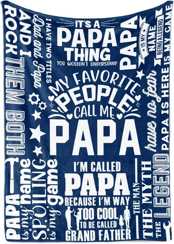 InnoBeta Regalos para papá de nietos, nietos, regalos para abuelo, manta de sofá para abuelo, regalos de nietas y nietos para el día del padre,