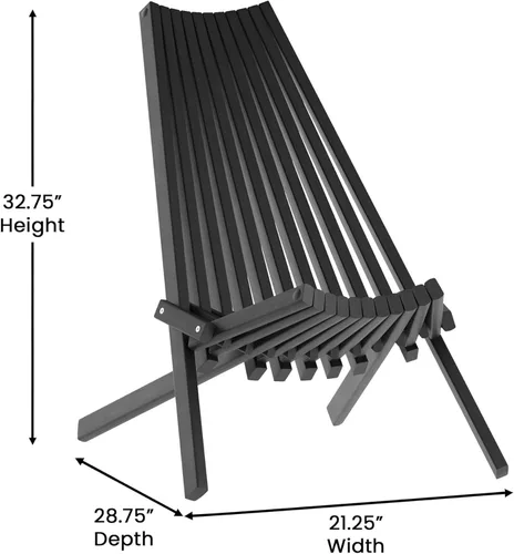 Miniatura 3 de Flash Furniture Delia Commercial - Silla plegable de madera para interiores y exteriores, salón de perfil bajo para patio, porche o jardín, versátil