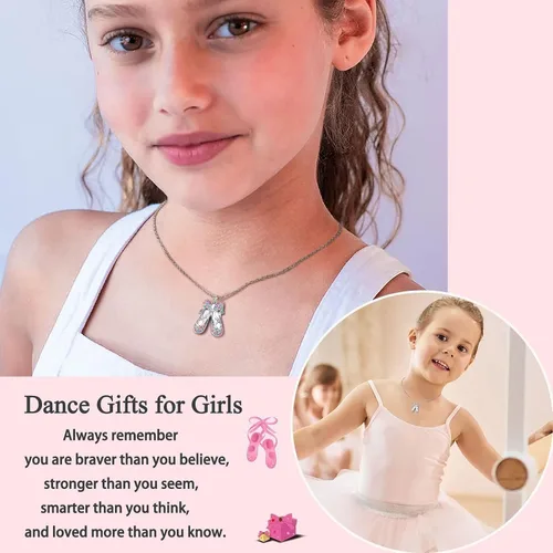 Miniatura 2 de ORISPRE Ballerina Necklace Gifts for Girls, Dance Recital Gifts for Girl Birthday Graduation Christmas Gifts, Jewelry for Girls