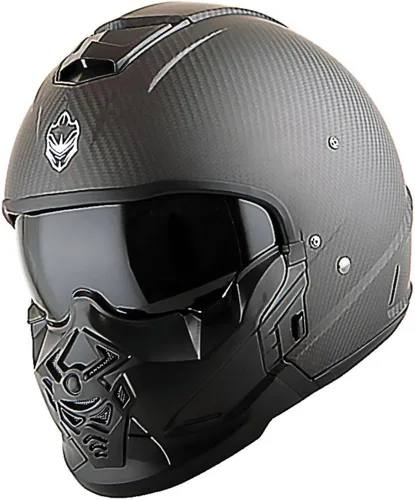 Miniatura 8 de Martian Genuine Real Carbon Fiber Motorcycle Full Face Helmet HB-B2 Open Face Glossy Carbon Black, DOT Approved