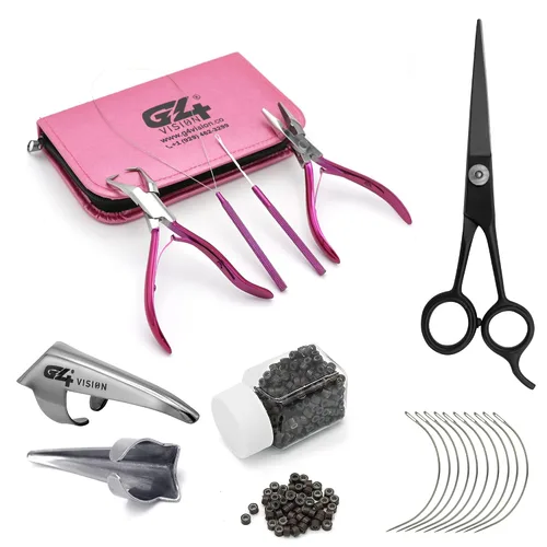 Miniatura 11 de Kit de herramientas profesionales para extensiones de cabello y cuentas, juego de alicates para quitar cuentas (4 piezas) I-Link Micro Ring Loop