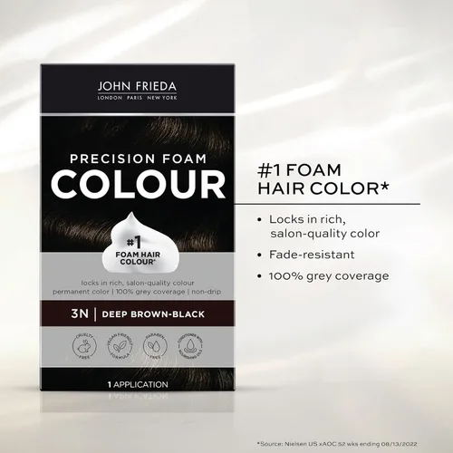 Miniatura 5 de Espuma de color John Frieda, precisión 3N Deep Brown Negro