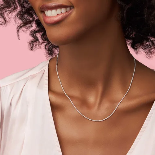 Miniatura 3 de PANDORA Joyería Collar clásico de cadena de cable Regalo para ella Plata de ley 17.7 pulgadas