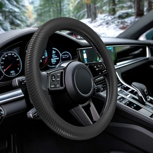 WOCOCN Funda para volante de automóvil, funda delgada de silicona antideslizante para hombres y mujeres, accesorios interiores universales para la