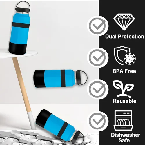 Miniatura 2 de Greant Funda protectora doble para botella de agua compatible con Hydro Flask, funda flexible de silicona compatible con funda Hydroflask, funda
