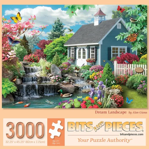 Bits and Pieces Rompecabezas de 3000 piezas para adultos - Paisaje de ensueño - Rompecabezas de escena de primavera por el artista Alan Giana,