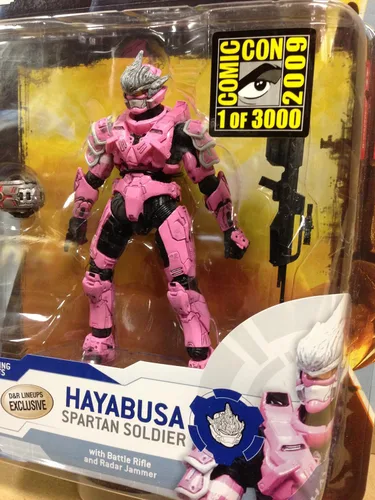 Miniatura 3 de Halo 3 McFarlane Toys Series 5 (2009 Wave 2) 2009 SDCC San Diego Comic-Con Figura de acción exclusiva Rosa Hayabusa Spartan Soldier