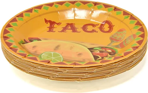 Miniatura 4 de Gift Boutique - El juego de fiesta de tacos sirve 24, incluye platos llanos de 9 pulgadas, platos de postre de 7 pulgadas, tazas de 9 onzas
