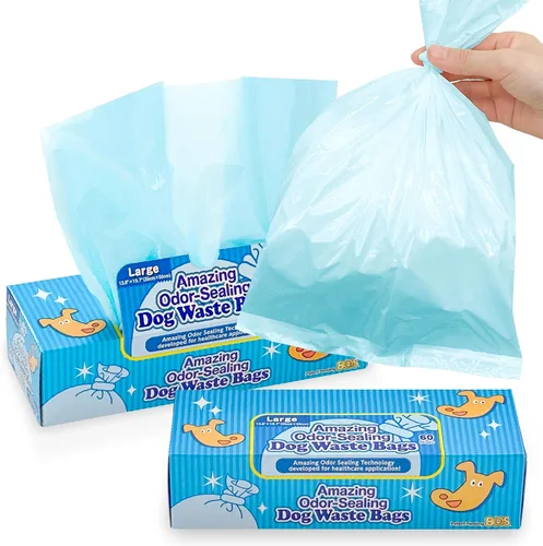 Miniatura 10 de BOS Amazing Odor Sealing Dog Poop Bags - Duraderas, sin perfume [Tamaño: L, Color: azul claro] (60 unidades, paquete de 1) (60 bolsas)