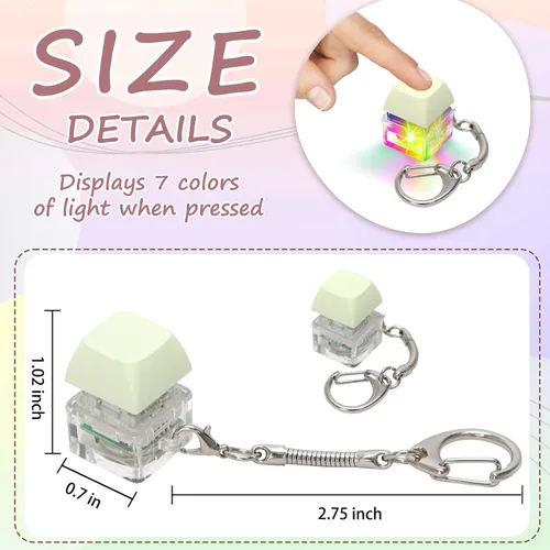 Miniatura 2 de Juguetes sensoriales con teclado para adultos, clicker de teclado con luz LED, llavero sensorial divertido para ansiedad y descompresión (verde, 1P)