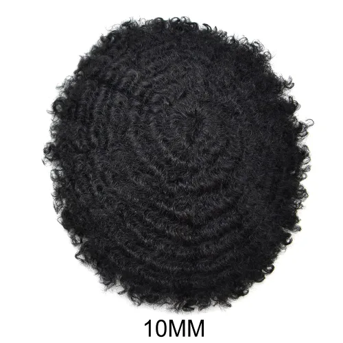 Miniatura 2 de LYRICAL HAIR Afro Kinky Curly Toupee – Cabello humano brasileño para hombre Toupee HD encaje frontal – Afro Americano Hombres Afro Ondulado Sistema