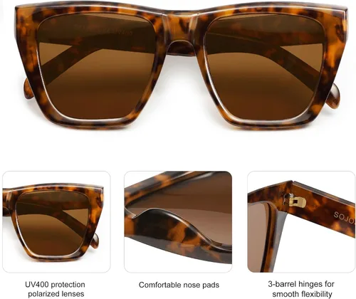 Miniatura 44 de SOJOS Fashion Oversized Square Cat Eye Polarized Sunglasses for Women Trendy Cateye Style Womens Sunglasses SJ2179