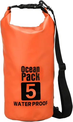 Miniatura 43 de Bolsa seca impermeable, 5 L, ajuste para mujeres y hombres, bolsas a prueba de agua, mochila flotante ligera de almacenamiento en seco con silbato