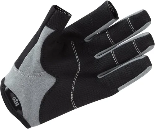 Miniatura 3 de Gill Deckhand Guantes de vela – Dedos largos con dedos expuestos y pulgar – Protección solar UV 50+ y repelente al agua Negro