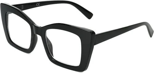 Miniatura 10 de Gafas de Lectura Grandes para Mujeres – Lentes de Lectura con Bloqueo de Luz Azul, Estilo Oprah, Marco Cuadrado, Lente Transparente, Bisagra