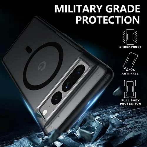 Miniatura 5 de TIANNIUKE Funda Magnética Translúcida Mate Anti-Huellas, Compatible con MagSafe, Ajuste Delgado a Prueba de Golpes Funda Protectora para Teléfono