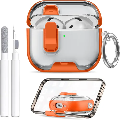 Miniatura 26 de Compatible Airpods 4 Case (2025) with Phone Stand & Cleaner Kit,Print Soft Silicone Lock Clip Apple AirPods 4th Generation Case, Airpod 4 Cover with