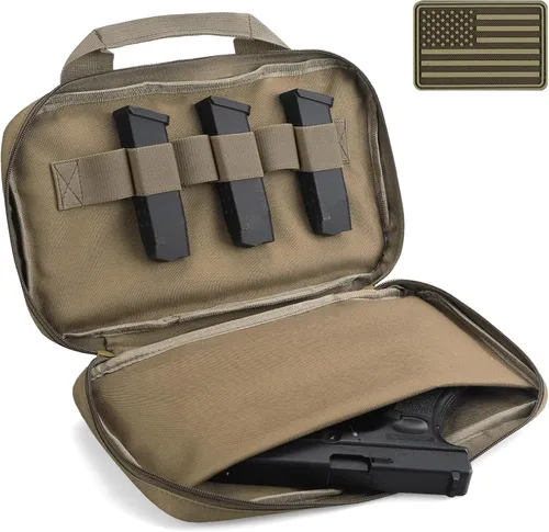 Miniatura 10 de LIVANS Estuche para pistola táctica, funda acolchada para pistola doble, cartera para pistola de mano, fundas blandas, bolsas rectangulares