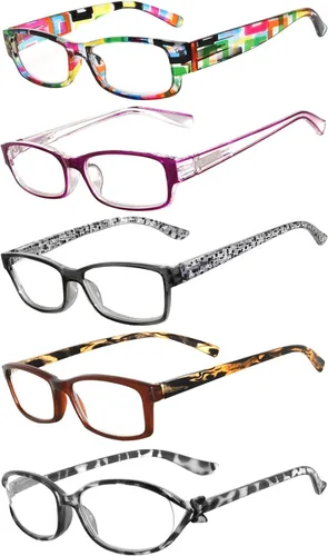 Miniatura 5 de OWL Readers - Paquete de 5 lentes de lectura elegantes para mujer con hermosos patrones para mujer, bisagra de resorte de lujo, aspecto elegante 5158