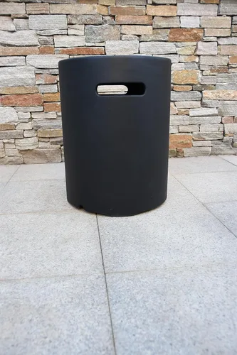 Miniatura 5 de AMS Fireplace Cubierta para tanque de propano de 20 libras Elementi (Cilindro liso - Negro) GFRC, color negro, forma redonda, tamaño - 15.7 x