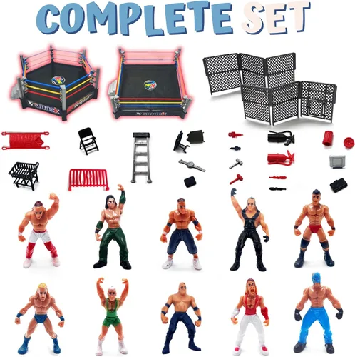 Miniatura 5 de ToyVelt Juego de juguetes de lucha libre con 32 piezas de 2 pulgadas, figuras de acción de la WWE para niños de 8 a 12 años, juguetes seguros