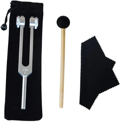 Miniatura 8 de Tenedor de afinación, 128 Hz, pesas de aluminio de grado clínico nervioso/sensorial con martillo de silicona y paño de limpieza, empaquetado