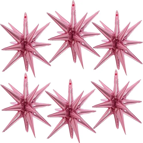 Miniatura 15 de 6 globos de estrella negra, globos de 22 pulgadas, globos de papel de aluminio con forma de estrella de Mylar para fiestas de cumpleaños, bodas