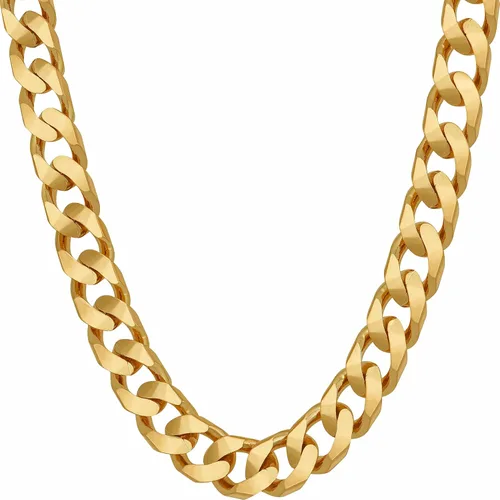 LIFETIME JEWELRY Collares de cadena de eslabones cubanos de 0.315 in para mujeres y hombres, chapados en oro de 24 quilates