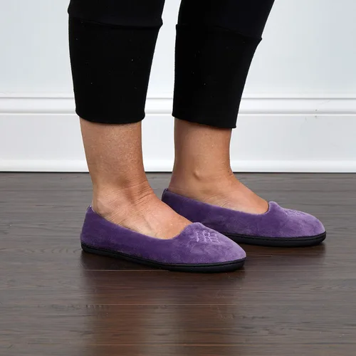 Miniatura 2 de Dearfoams Women's Cozy Memory Foam Indoor Rebecca Closed Back House Ballet Slipper with Wide Widths