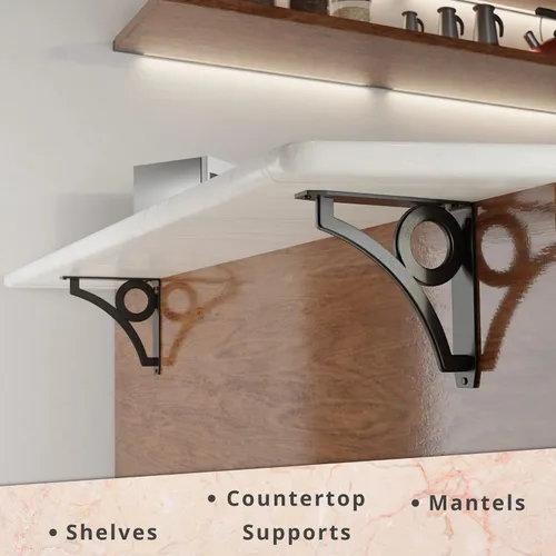 Miniatura 22 de Starby Charleston Soportes de acero resistente para repisa de chimenea, estante flotante, soporte de encimera, soldado a mano (paquete de 2)
