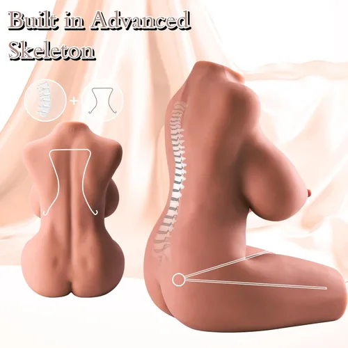 Miniatura 3 de Torso de muñeca sexual de tamaño real de 17.8 libras para hombres, textura realista de piel de cuerpo completo, pechos y glúteos grandes suaves