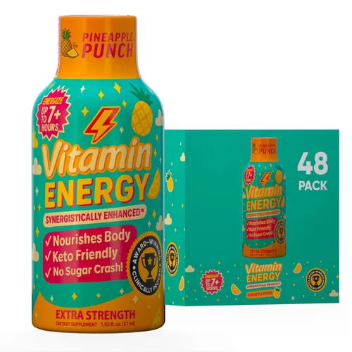 Miniatura 43 de Vitamin Energy Immune+ Extra Strength Energy Shot Army Orange 10 unidades, 260 mg de cafeína natural, vitaminas B, citicolina, té verde, apoyo