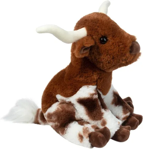 Miniatura 4 de Douglas Bixbie Texas Longhorn Bull - Peluche de vaca de cuerno largo, suave y realista, 9 pulgadas, lindo animal de granja occidental para niños
